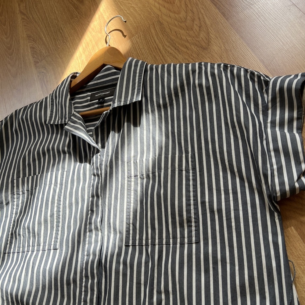 Banana Republic Tie-Waist Midi Poplin Shirt Dress Womens Sz M $150 - Picture 9 of 15